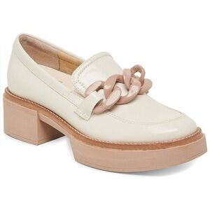 Dolce Vita Cream Loafers Chain Detail Lug Sole Chunky Heel Platform Size 6 NEW